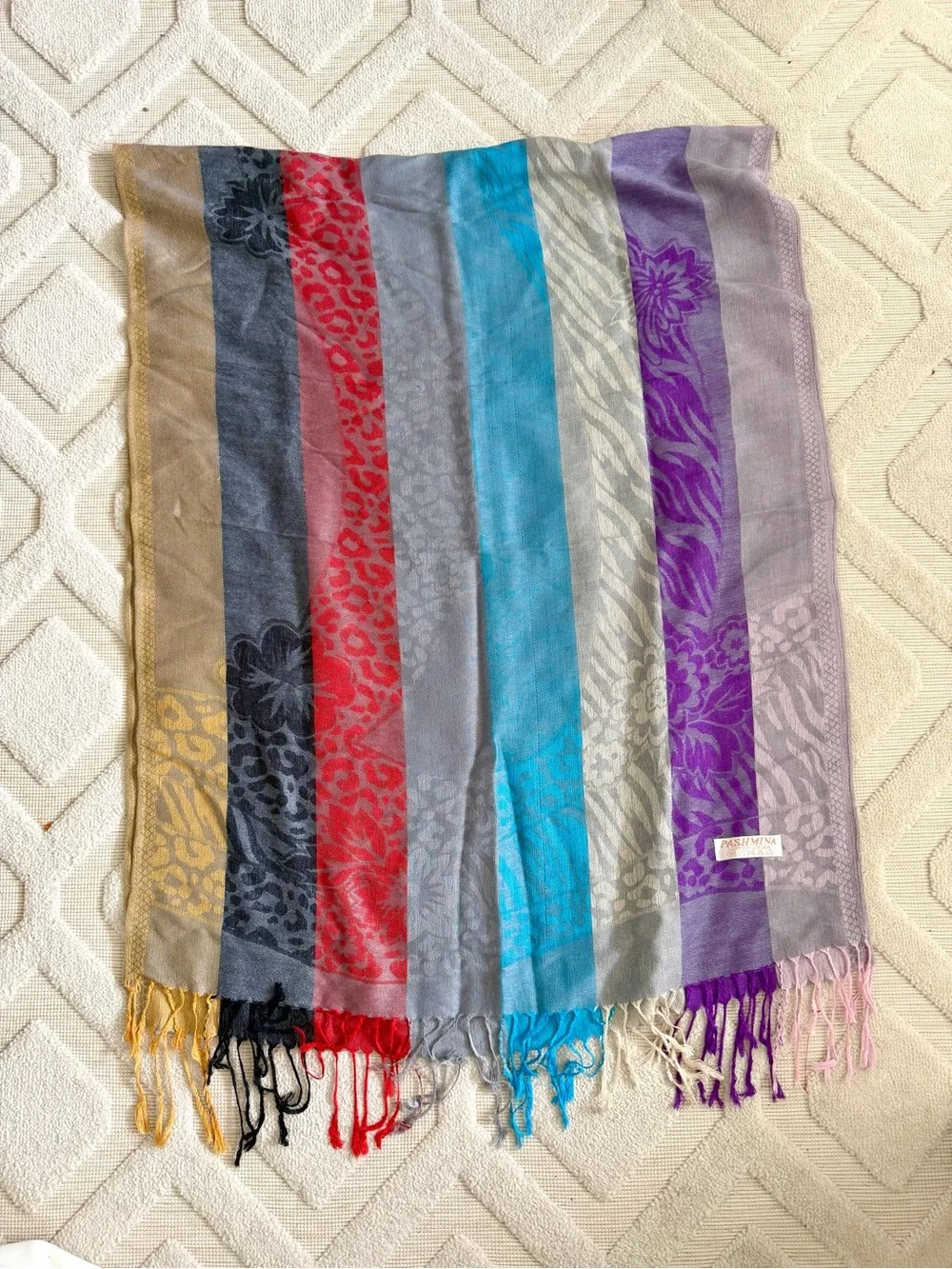Pashmina SILK Fringed Shawl Scarf
